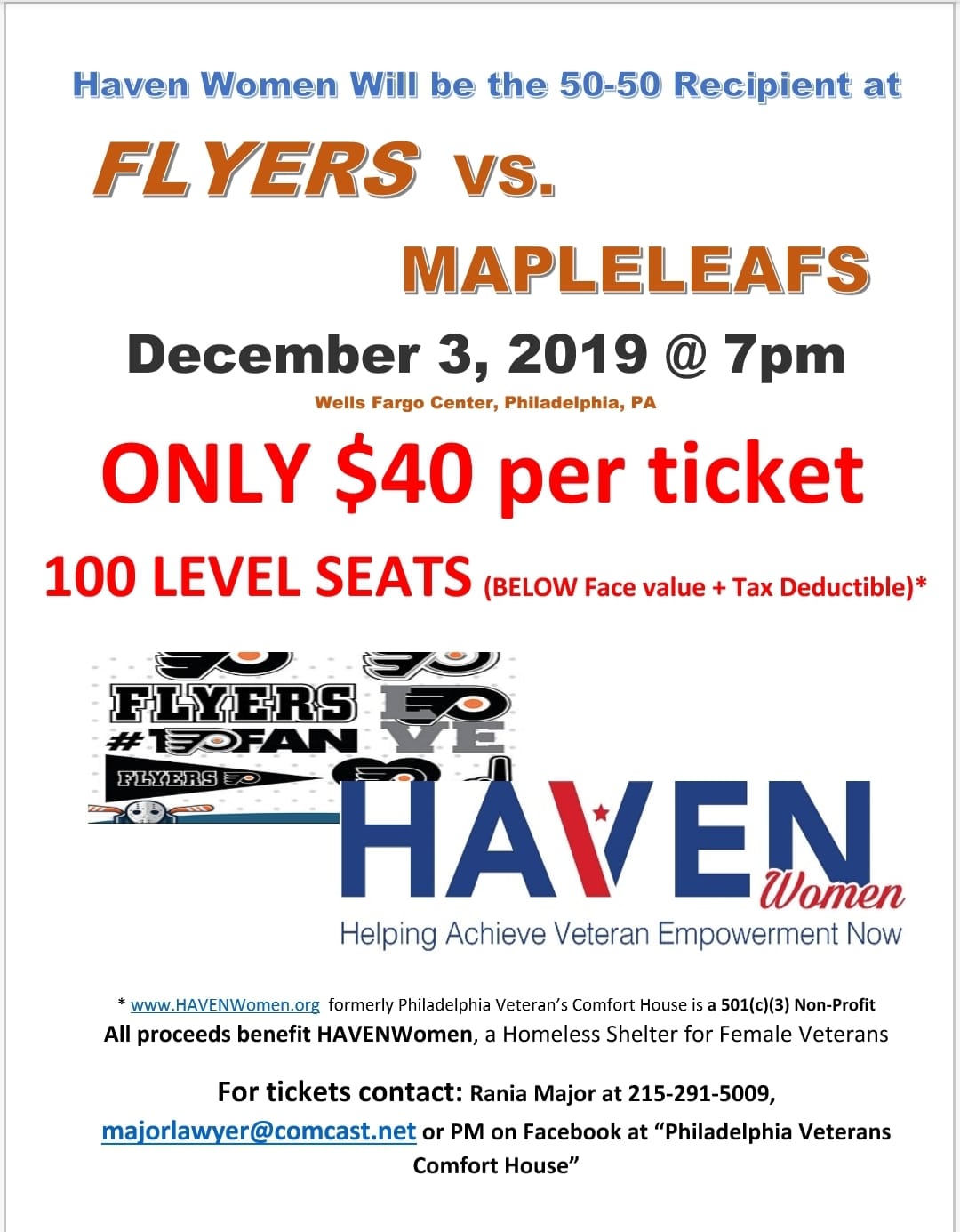 Flyers Philadelphia Veterans Comfort House